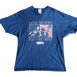 Vintage T-shirt XXL Catch The Spirit Fill The Boot" Firefighters American Flag